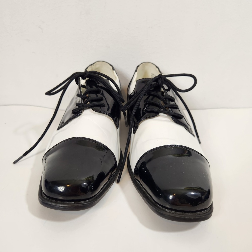 Funtasma Disco Black White Spectator Oxford Patent Costume Shoes Mens Sz S 8-9 - Picture 4 of 16